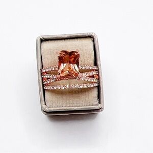Rose Gold Faceted CZ Ring